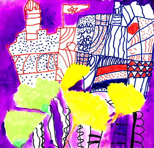 银杏叶上的王国画画简单