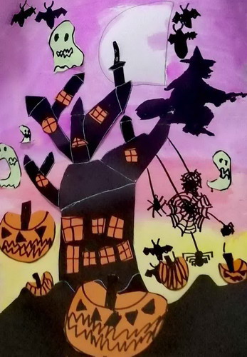 万圣节之夜创意画简单好看