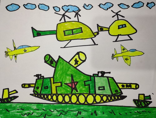 坦克军队儿童插画