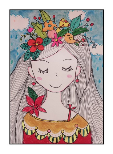 女孩的遐想绘画获奖作品
