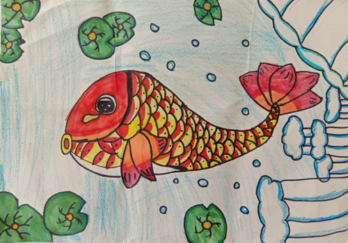 鲤鱼手绘插画