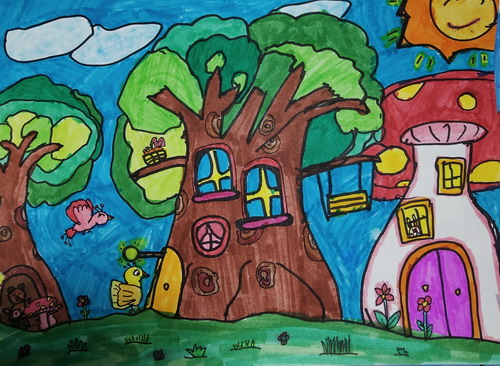 绿草地绘画获奖作品