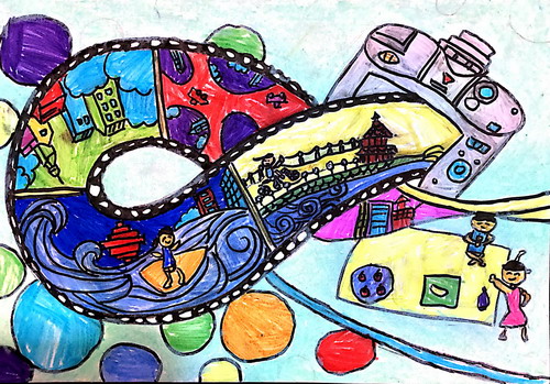 多彩胶卷画画简单