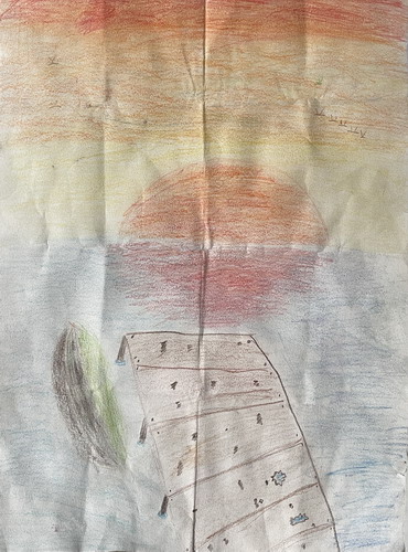 夕阳西下儿童画一等奖