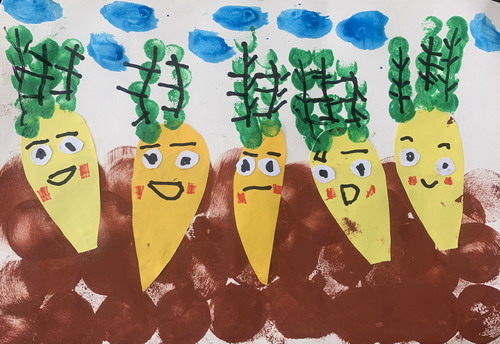 胡萝卜娃娃儿童画