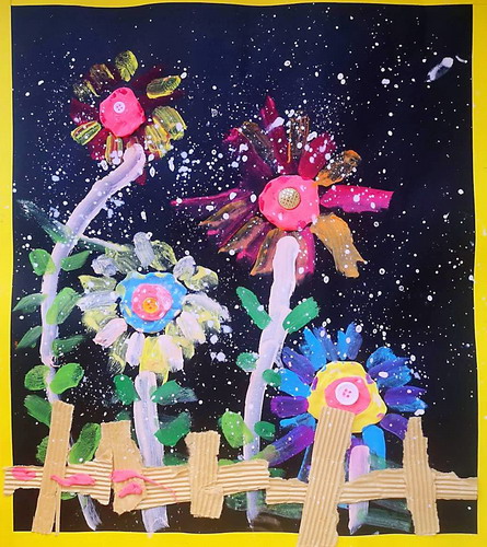 花园里的花手绘画