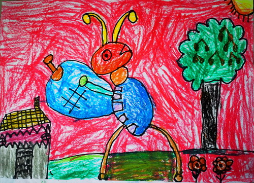 蚂蚁搬家创意画