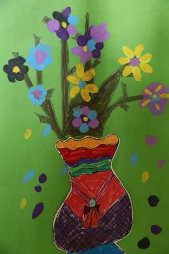 七彩花绘画作品