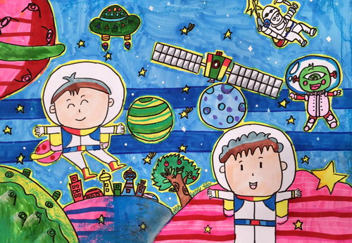 漫步宇宙儿童画