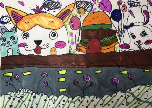 动物小镇儿童插画