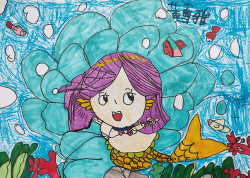 美人鱼五年级绘画