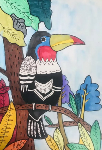 美丽的大鸟创意画一等奖