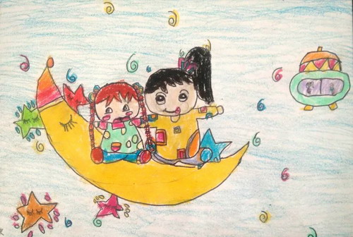 星空之旅儿童绘画简单