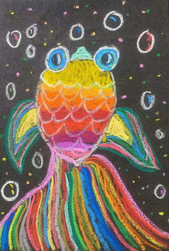 金鱼小学生绘画