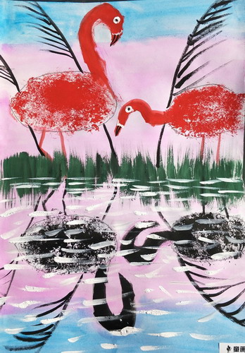 水月镜花绘画图片