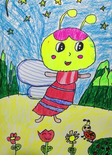 小蜜蜂飞起来绘画一等奖
