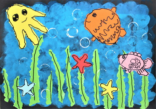 海底世界四年级绘画