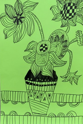 向日葵儿童绘画获奖