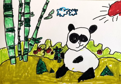 熊猫宝宝儿童画一等奖