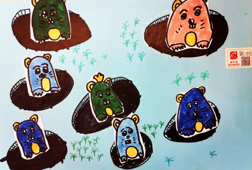 打地鼠一年级绘画