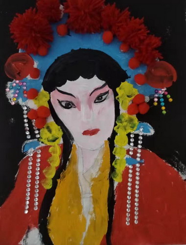 京剧人物儿童插画