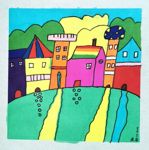 美丽的小镇手绘画获奖