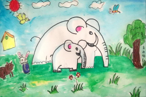 大象创意画一等奖