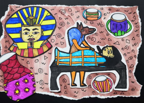 埃及壁画创意画一等奖