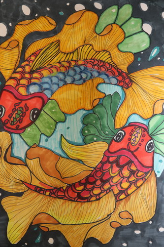 星空之鱼绘画漂亮