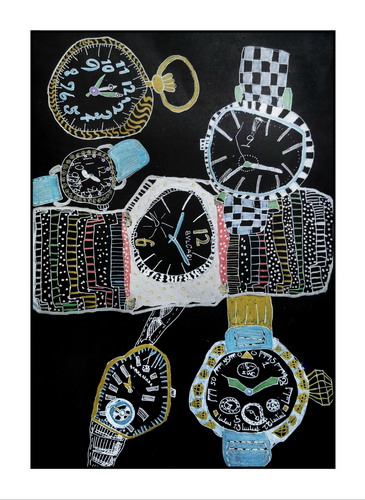 手表写生绘画图片