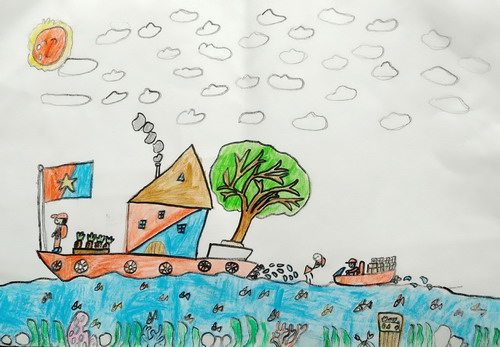 海上酒店画画简单