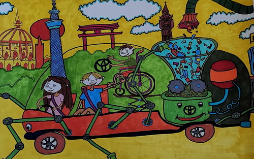 城市清洁车儿童画