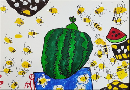 勤劳的蜜蜂手绘插画