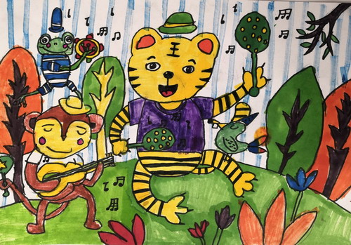 森林音乐会儿童绘画