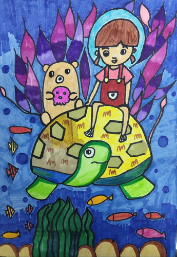 奇幻海底绘画作品