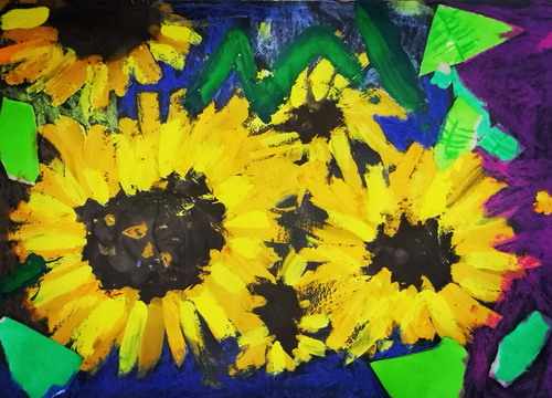 盛开的向日葵创意画一等奖