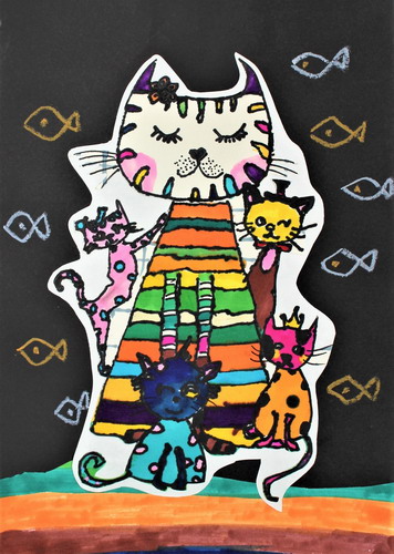 猫一家画简单好看