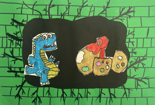 恐龙之家儿童插画