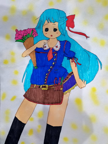 少女绘画作品
