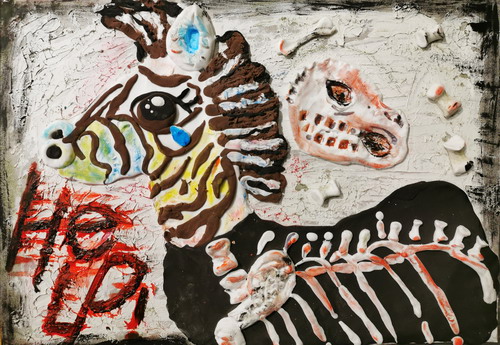 最后的斑马手绘画简单好看