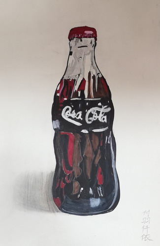 可乐手绘画