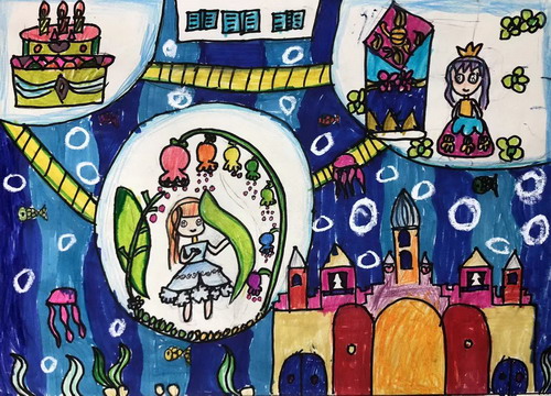 水底乐园手绘画图片