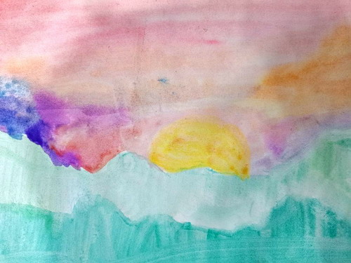 夕阳绘画一等奖