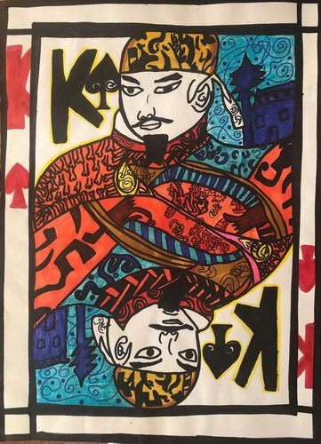 创意扑克儿童画