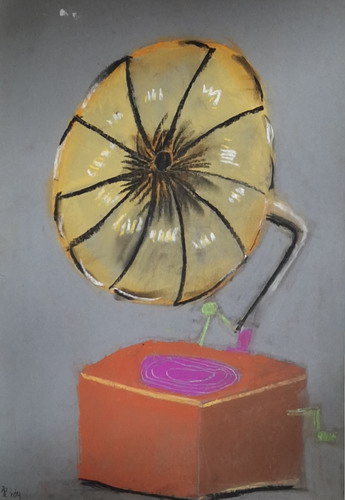 留声机手绘图片