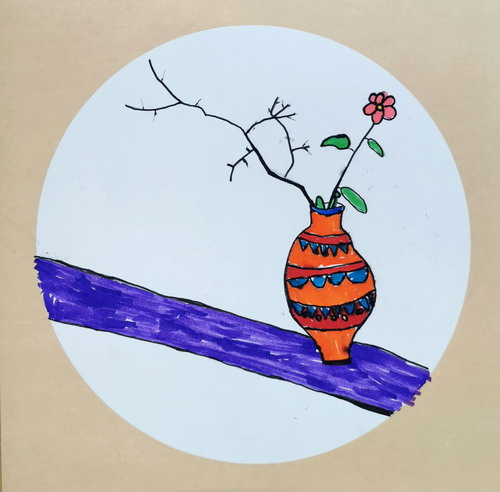 花.瓶画画简单