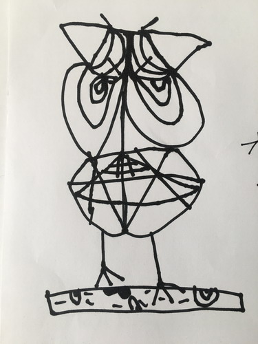 猫头鹰的幸运儿童绘画简单