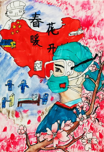 春暖花开绘画图片