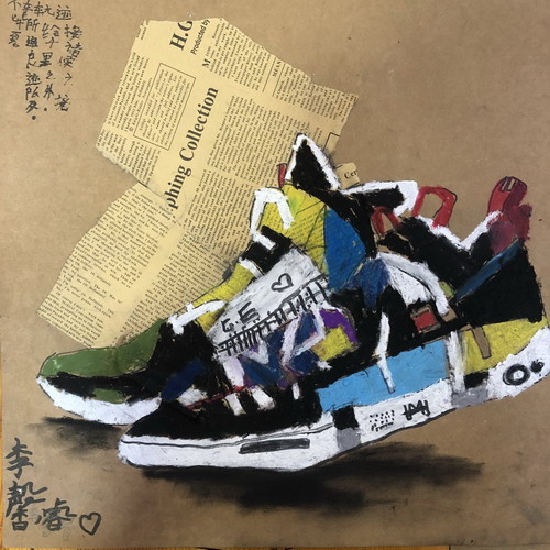 足迹儿童画图片