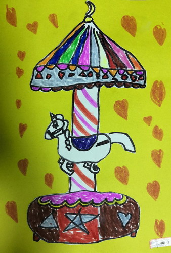 旋转木马手绘画获奖